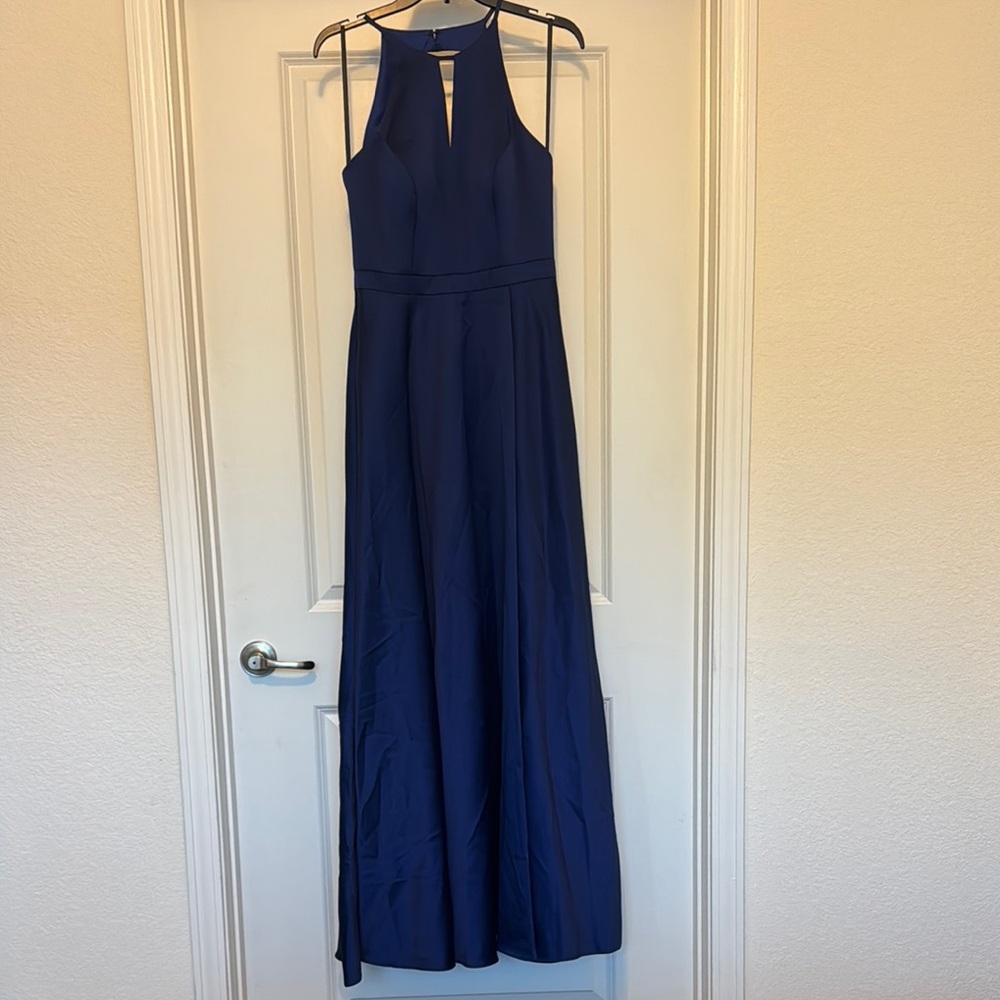 Elegant Blue Halter Dress